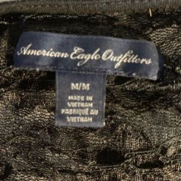 American Eagle Outfitters Women's Black Lace Top size M - Picture 5 of 6
